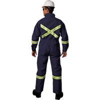 Westex UltraSoft&reg; Deluxe Coveralls with Reflective Material, Size 36, Navy Blue, 8.7 cal/cm² Fastek