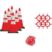 Traffic Cone & Chain Kit, 28", Orange, 4" & 6" Reflective Collar(s) SGO165 | Fastek