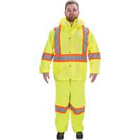 RZ1000 Rain Suit, Polyester, Small, High Visibility Lime-Yellow Fastek