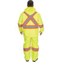 RZ1000 Rain Suit, Polyester, Small, High Visibility Lime-Yellow Fastek