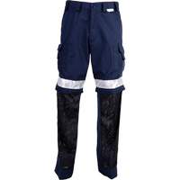 High Visibility Pants, Poly-Cotton, 32, Navy Blue Fastek