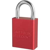 American Lock&reg; Safety Padlock, Red, Keyed Different, Aluminum, 1-1/2" Width Fastek