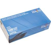 Gants jetables de calibre m&eacute;dical r&eacute;sistants &agrave; la perforation, Grand, Nitrile, 5 mils, Sans poudre, Noir, Classe 2 Fastek