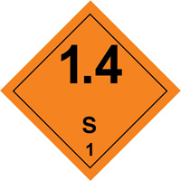 Étiquettes de manutention de matières dangereuses, 4" lo x 4" la, Noir/orange SGQ529 | Fastek