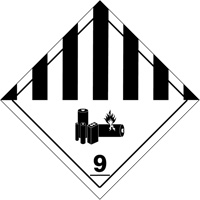 Étiquettes de manutention de matières dangereuses du département des Transports, 4" lo x 4" la, Noir sur blanc SGQ530 | Fastek