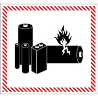 Étiquettes de manutention de matières dangereuses, 4-1/2" lo x 5-1/2" la, Noir/rouge SGQ532 | Fastek