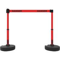 Plus Barrier Post Set, Plastic, 42" H, Red Tape, 15' Tape Length Fastek