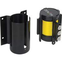 Barri&egrave;re &agrave; fixation murale avec ruban magn&eacute;tique, Acier, Fixation par vis, 12', Ruban Jaune Fastek