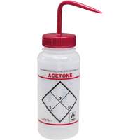 "Acetone" Safety-Labeled Wide-Mouth Wash Bottle, 16 oz. SGR026 | Fastek