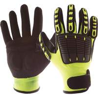Back Tracker Impact Gloves with Back of Hand Protection, Small, Nitrile Palm, Hook & Loop Cuff Fastek