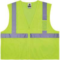 GloWear 8256Z Self-Extinguishing Safety Vest, High Visibility Lime-Yellow, Medium/Small, Polyester SGR375 | Fastek