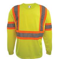 Long Sleeve Safety Shirt, Polyester, 2X-Large, High Visibility Lime-Yellow SGS072 | Fastek