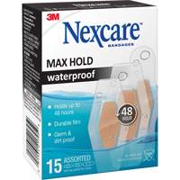Nexcare Max-Hold Waterproof Bandages, Assorted, Plastic, Sterile Fastek