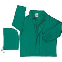 Dominator Limited Flammability Rain Jacket, Polyester/PVC, Large, Green Fastek