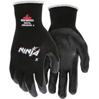 Ninja&reg; Coated Gloves, Large, Bi-Polymer Coating, 15 Gauge, Nylon/Lycra&reg; Shell Fastek