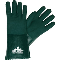 Chemical Resistant Gloves, Size Large, 14" L, PVC, Jersey Inner Lining Fastek