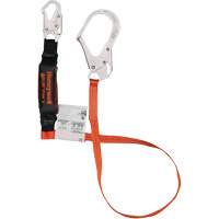 Titan Shock-Absorbing Lanyard, 6', Locking Rebar Hook Center, Locking Snap Hook Leg Ends, Polyester Fastek
