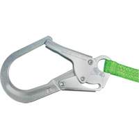 Miller&reg; HP Shock-Absorbing Lanyard, 4', Locking Rebar Hook Center, Locking Snap Hook Leg Ends, Polyester Fastek