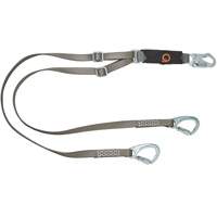 V-Series Tie-Back Lanyard, 6', Carabiner Center, Snap Hook Leg Ends, Nylon Fastek