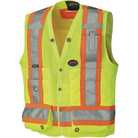 6693 Veste de s&eacute;curit&eacute; pour arpenteur, Jaune lime haute visibilit&eacute;, 3T-Grand, Polyester Fastek