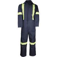 Deluxe Work Coveralls, 50, Navy Blue Fastek