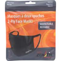 2-Ply Reusable Face Masks, Polyester, Black Fastek