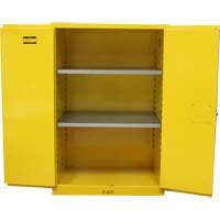 Flammable Storage Cabinet, 90 Gal., 2 Door, 43" W x 66" H x 34" D Fastek
