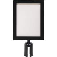 Cadre d'enseigne pour poteau de barri&egrave;re pour le contr&ocirc;le des foules, Noir Fastek