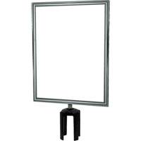 Heavy-Duty Vertical Sign Holder with Tensabarrier<sup>®</sup> Post Adapter, Polished Chrome SGU844 | Fastek