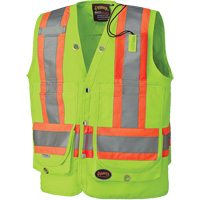 6696 Veste de s&eacute;curit&eacute; pour arpenteur, Jaune lime haute visibilit&eacute;, Petit, Polyester Fastek