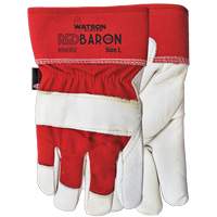Red Baron Fitter's Gloves, Large, Grain Cowhide Palm, Sherpa Inner Lining Fastek