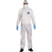 AlphaTec™ Microchem<sup>®</sup> 3-Piece Chemical Resistant Coveralls with Hood, 2X-Large, White SGX258 | Fastek