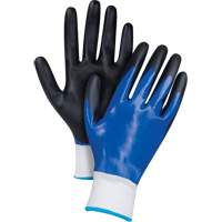 Gants enduits noir & bleu, Petit, R&ecirc;vetement Mousse de nitrile, Calibre 15, Enveloppe en Nylon Fastek