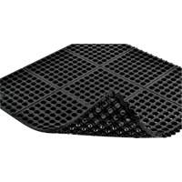 Cushion-Ease&reg; 550 Interlocking Anti-Fatigue Mat, Slotted, 3' x 3' x 3/4", Black, Rubber Fastek