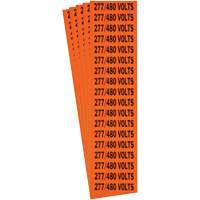 "277/480 Volts" Conduit & Voltage Labels, 1/2" x 2-1/4", Cloth/Vinyl, English Fastek