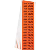 "460 Volts" Conduit & Voltage Labels, 1/2" x 2-1/4", Cloth/Vinyl, English Fastek