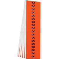 "DC" Conduit & Voltage Labels, 1/2" x 2-1/4", Cloth/Vinyl, English Fastek
