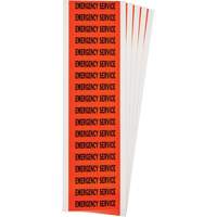 "Emergency Service" Conduit & Voltage Labels, 1/2" x 2-1/4", Cloth/Vinyl, English Fastek
