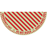 Signalisation au sol ?Emergency Exit? (sortie de secours) pour porte battante en demi-cercle, Adh&eacute;sif, Anglais avec pictogramme Fastek