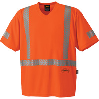 6900 CoolPass&reg; UV Protection Safety T-Shirt, 3X-Large, High Visibility Orange Fastek