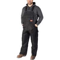GridIron Regular Length Zip-To-Thigh Bib Overall, Men's, Large, Black Fastek