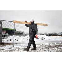 GridIron Regular Length Zip-To-Thigh Bib Overall, Men's, Large, Black Fastek