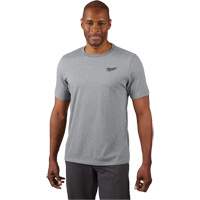 Hybrid Work Tee Shirt, Men's, Small, Grey Fastek