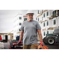 Hybrid Work Tee Shirt, Men's, Small, Grey Fastek