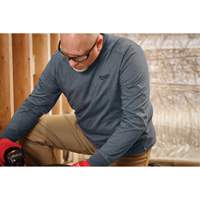 Hybrid Work Tee Shirt, Men's, Small, Blue Fastek