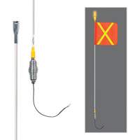 All-Weather Super-Duty Warning Whips with Constant LED Light, Spring Mount, 5' High, Orange with Reflective X SGY856 | Fastek
