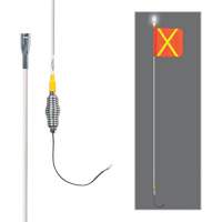All-Weather Super-Duty Warning Whips with Constant LED Light, Spring Mount, 5' High, Orange with Reflective X SGY857 | Fastek
