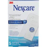 Nexcare Tegaderm + Pad Transparent Dressing, Rectangular/Square, 4", Plastic, Sterile Fastek