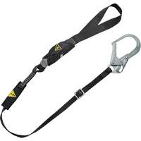 V-Series Utility Energy Absorbing Lanyard, 6', Rebar Hook Center, Snap Hook Leg Ends, Nylon Fastek