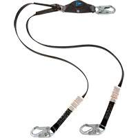 Anti-Corrosion Energy Absorbing Lanyard, 6', Snap Hook Center, Snap Hook Leg Ends, Polyester Fastek
